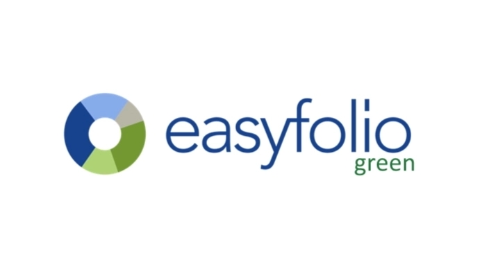 Logo mit dem Schriftzug "easyfolio green" und einem mehrfarbigen Ring-Icon links davon.